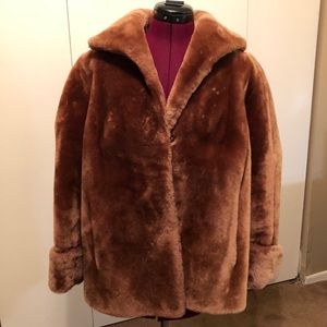 Vintage 50s Mouton Fur Swing Coat